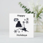 Invitation Conceptions de ski & hiver noires  (Debout devant)