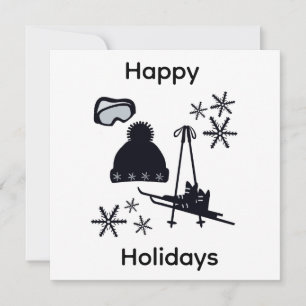 Invitation Conceptions de ski & hiver noires