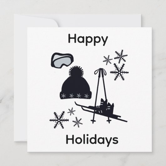 Invitation Conceptions de ski & hiver noires  (Devant)