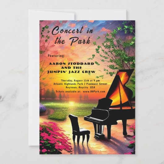 Invitation Concert dans le parc (Devant)