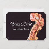Invitation CONCERT DE MUSIQUE CLASSIQUE, Scroll de violon CON (Dos)