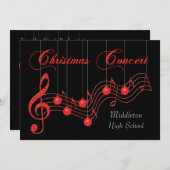 Invitation Concert de Noël de la dentelle rouge musicale (Devant / Derrière)