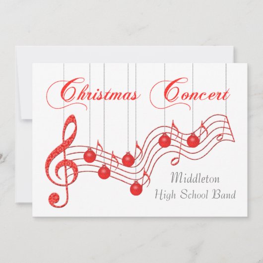 Invitation Concert de Noël de la dentelle rouge musicale (Devant)