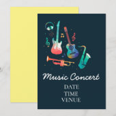 Invitation Concert musical pour enfants ou spectacles d'étudi (Devant / Derrière)