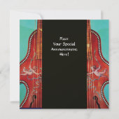 Invitation CONCERT MUSIQUE ANTIQUE, MARIAGE, Monogramme Bleu (Dos)