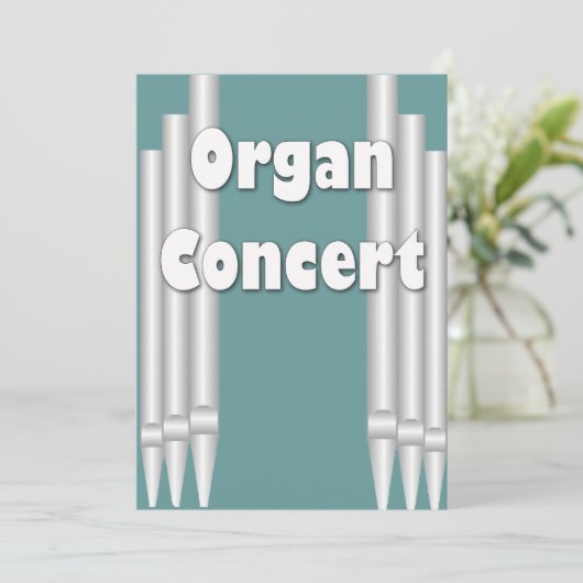 Invitation concert Orgue Tubes turquoises (Debout devant)