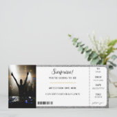 Invitation Concert surprise glamour pailleté argent Billet ca (Debout devant)