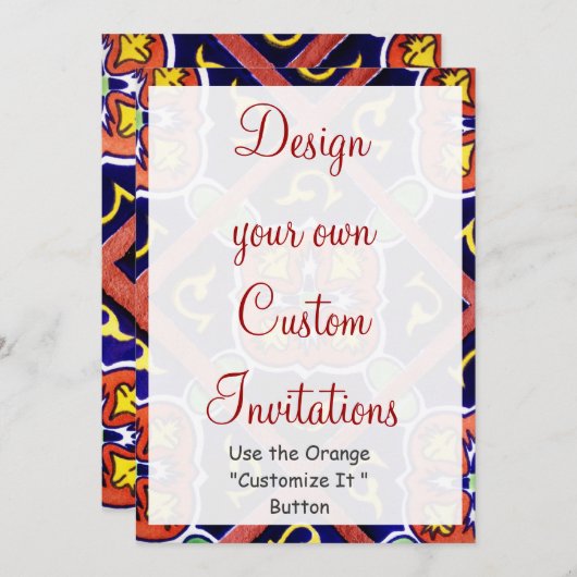 Invitation Concevez vos propres Modèles d'invitations du sud- (Devant / Derrière)