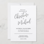 Invitation Concise simple design classique (Devant)