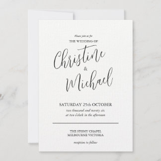 Invitation Concise simple design classique