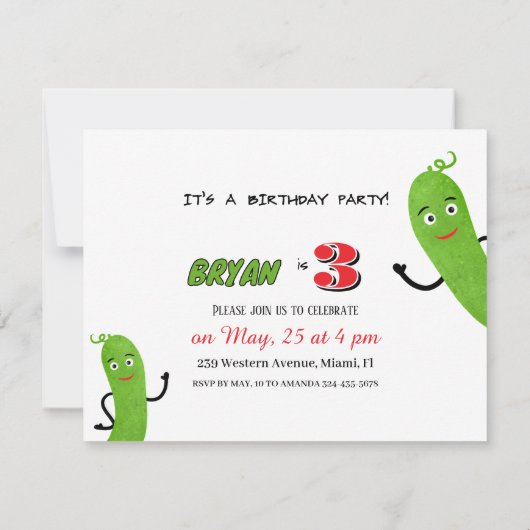 Invitation Concombre vert (Dos)