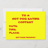 Invitation Concours Customisé de mangeurs de chiens chauds ou (Dos)