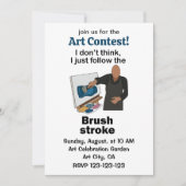 Invitation Concours d'art Brush Stroke Suivez simplement le c (Devant)