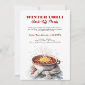 Invitation Concours de Chili Cozy Watercolor pour une Soirée  (Devant)