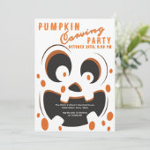 Invitation Concours de Citrouille éffrayant de sculpture Fête (Debout devant)