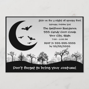 Invitation Concours de costume de partie de Halloween noir et