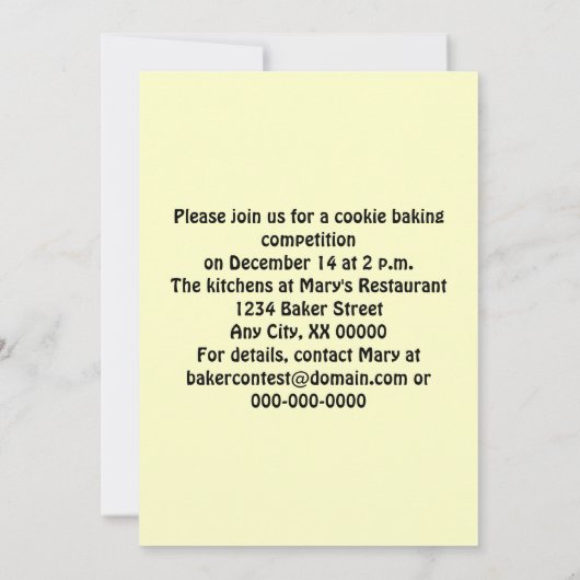 Invitation Concours de cuisson des biscuits (Dos)