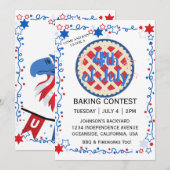 Invitation Concours de cuisson du quatrième juillet BBQ feux (Devant / Derrière)