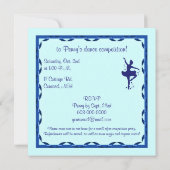 Invitation Concours de danse : Ballerina en bleu (Dos)