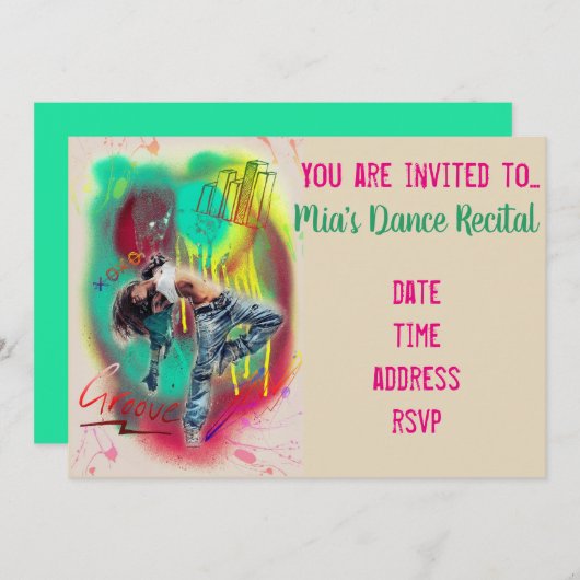 Invitation Concours de danse moderne hip hop (Devant / Derrière)