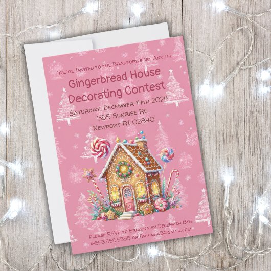 Invitation Concours de décoration de maison en pain d'épices