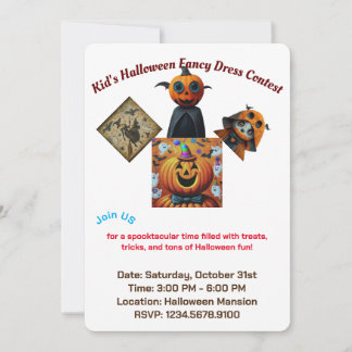 Invitation Concours de fête d'Halloween pour enfants