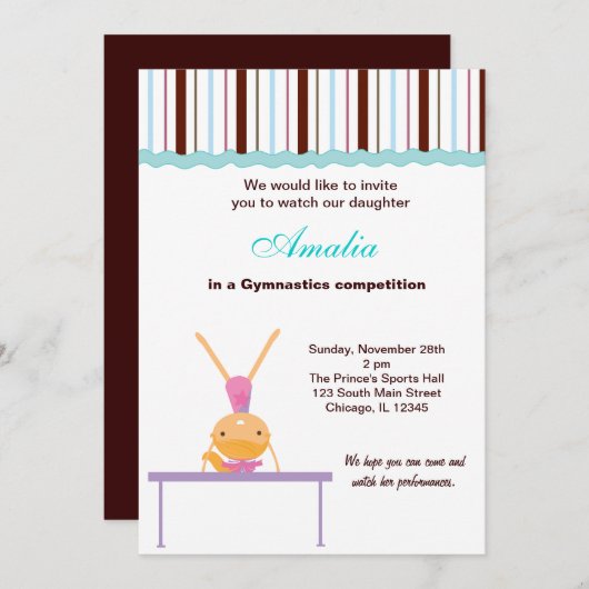 Invitation Concours de gymnastique (Devant / Derrière)