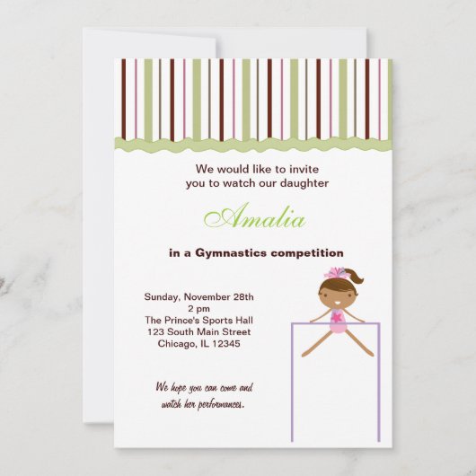 Invitation Concours de gymnastique (Devant)