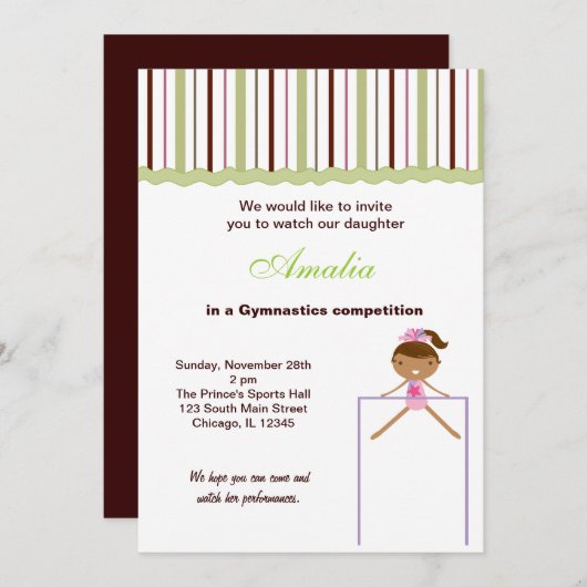 Invitation Concours de gymnastique (Devant / Derrière)