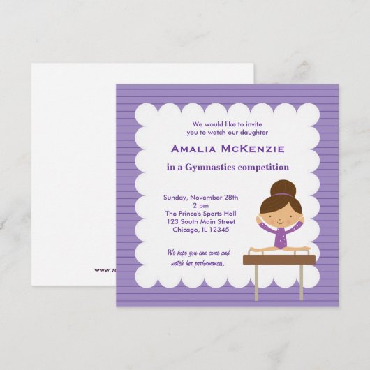 Invitation Concours de gymnastique (Devant / Derrière)