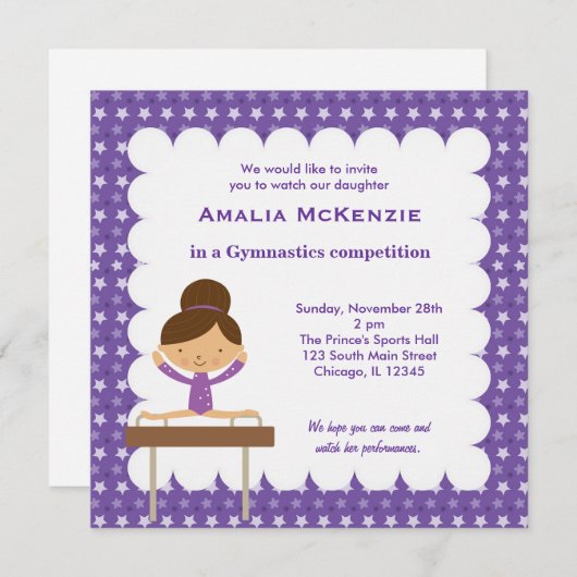 Invitation Concours de gymnastique (Devant / Derrière)