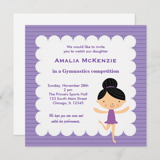 Invitation Concours de gymnastique (Devant / Derrière)