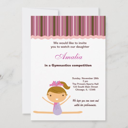 Invitation Concours de gymnastique (Devant)