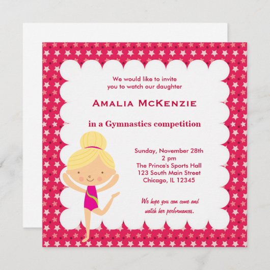 Invitation Concours de gymnastique (Devant / Derrière)