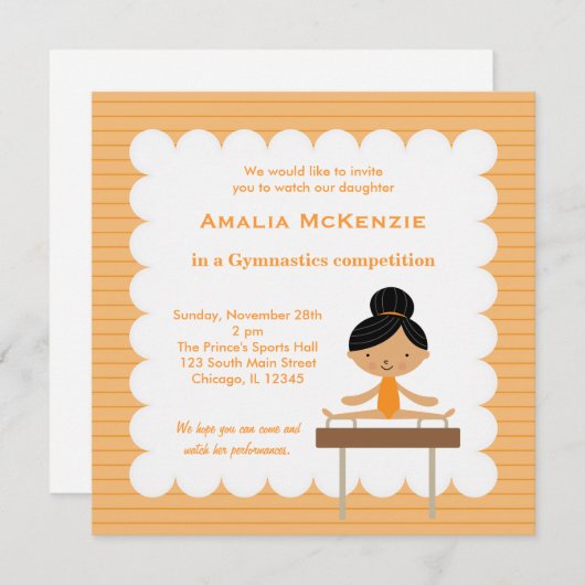 Invitation Concours de gymnastique (Devant / Derrière)