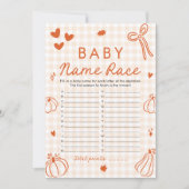Invitation Concours de noms de bébé Citrouille d'automne Jeu (Devant)