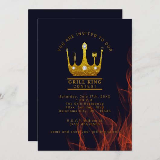 Invitation Concours Grill King Party (Devant / Derrière)