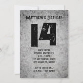 Invitation Concrete Grunge Ado Boys fête d'anniversaire (Devant)