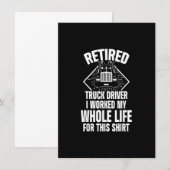 Invitation Conducteur de Camion Retraité Conducteur de Poids  (Devant / Derrière)