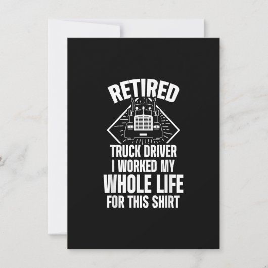 Invitation Conducteur de Camion Retraité Conducteur de Poids  (Devant)