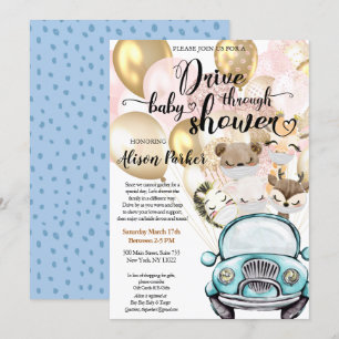 Invitation Conduire par Baby shower   Amis Masqués Safari