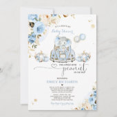 Invitation Conduire par Baby shower Blue Roses Citrouille élé (Devant)
