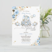 Invitation Conduire par Baby shower Blue Roses Citrouille élé (Debout devant)