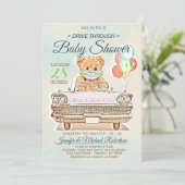Invitation Conduire par Baby shower pour garçon ou fille (Debout devant)