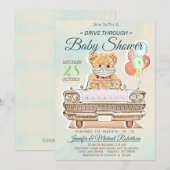 Invitation Conduire par Baby shower pour garçon ou fille (Devant / Derrière)