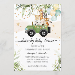 Invitation Conduire par Baby shower Safari Animal Social