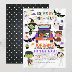 Invitation Conduire Par Halloween Parade Anniversaire Invitat