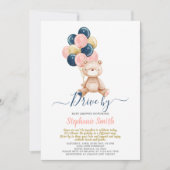 Invitation Conduire par ours Baby shower de révélation de gen (Devant)