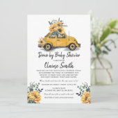 Invitation Conduire Par Sunflower Baby shower Neutre Sexe (Debout devant)