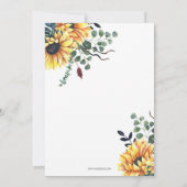 Invitation Conduire Par Sunflower Baby shower Neutre Sexe (Dos)